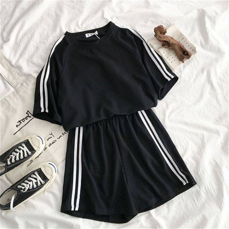여성용 운동복 반팔 반바지 스포츠 세트, 여아용 루즈한 - Running Gear 리뷰 및 가격