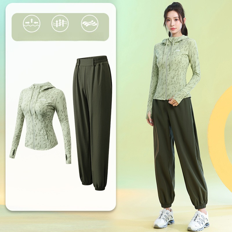 여성용 러닝 슈트 긴팔 플로럴 지퍼 후드 조거 팬츠 퀵 - Running Gear 리뷰 및 가격